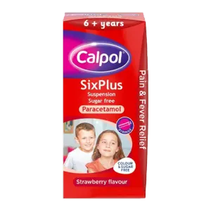 Calpol SixPlus Sugar Free Suspension Strawberry Flavour